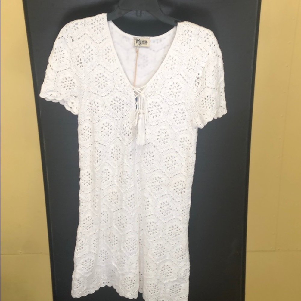White crochet dress